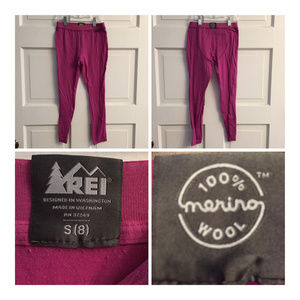 REI Merino Midweight Base Layer Bottoms Girl Sz 8